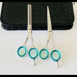 6.5” New Professional Barber Razor Edge Thinning Scissors Set / Kit